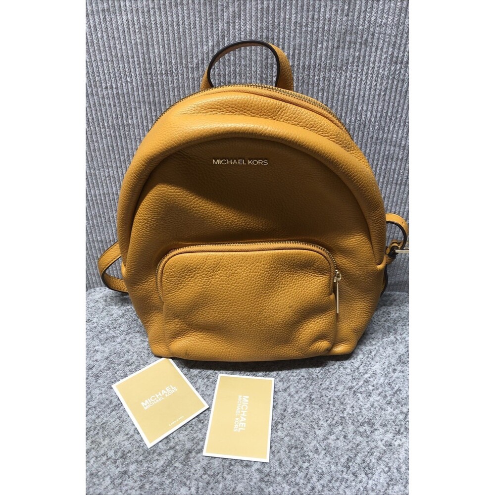 Michael Kors Backpack bookbag Gold Yellow Pebbled Leather